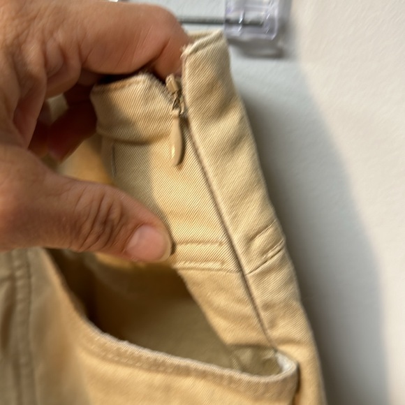 Chaus Skirt Beige Khaki Side Zip Knee Length Stretch vintage 12 cotton spandex - Picture 3 of 7